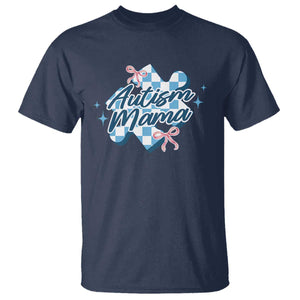 Autism Mama Coquette Puzzle Piece Pink Bow T Shirt TS11 Navy Print Your Wear