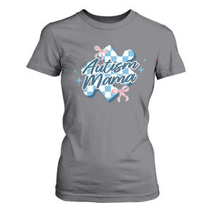 Autism Mama Coquette Puzzle Piece Pink Bow T Shirt For Women TS11 Charcoal Print Your Wear