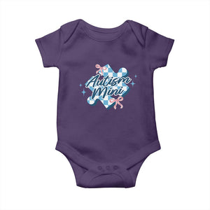 Autism Mini Coquette Puzzle Piece Pink Bow Baby Onesie TS11 Purple Print Your Wear