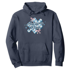 Autism Mini Coquette Puzzle Piece Pink Bow Hoodie TS11 Navy Print Your Wear