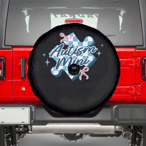 Autism Mini Coquette Puzzle Piece Pink Bow Spare Tire Cover TS11 Black Print Your Wear