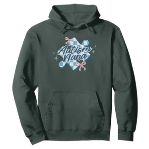 Autism Nana Coquette Puzzle Piece Pink Bow Hoodie TS11 Dark Forest Green Print Your Wear