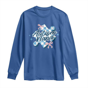 Autism Nana Coquette Puzzle Piece Pink Bow Long Sleeve Shirt TS11 Royal Blue Print Your Wear