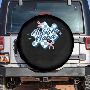 Autism Nana Coquette Puzzle Piece Pink Bow Spare Tire Cover TS11 No hole Black Print Your Wear