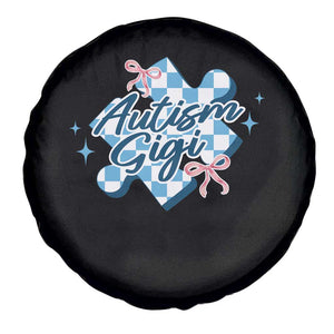 Autism Gigi Coquette Puzzle Piece Pink Bow Spare Tire Cover TS11 Print Your Wear