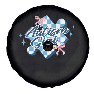Autism Gigi Coquette Puzzle Piece Pink Bow Spare Tire Cover TS11 Print Your Wear