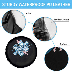 Autism Gigi Coquette Puzzle Piece Pink Bow Spare Tire Cover TS11 Print Your Wear