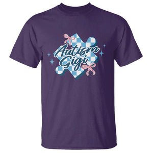 Autism Gigi Coquette Puzzle Piece Pink Bow T Shirt TS11 Purple Print Your Wear