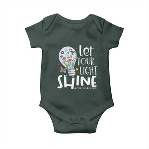 Autism Awareness Baby Onesie Let Your Light Shine Puzzle Ribbon Inspirational Quote TS11 Print Your Wear