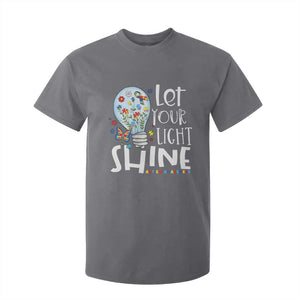 Autism Awareness T Shirt For Kid Let Your Light Shine Puzzle Ribbon Inspirational Quote TS11 Charcoal Print Your Wear