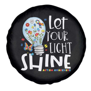Autism Awareness Spare Tire Cover Let Your Light Shine Puzzle Ribbon Inspirational Quote TS11 Print Your Wear