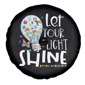 Autism Awareness Spare Tire Cover Let Your Light Shine Puzzle Ribbon Inspirational Quote TS11 Print Your Wear