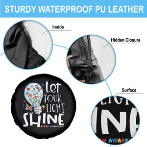 Autism Awareness Spare Tire Cover Let Your Light Shine Puzzle Ribbon Inspirational Quote TS11 Print Your Wear
