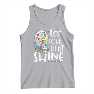 Autism Awareness Tank Top Let Your Light Shine Puzzle Ribbon Inspirational Quote TS11 Athletic Heather Print Your Wear