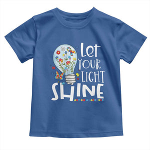 Autism Awareness Toddler T Shirt Let Your Light Shine Puzzle Ribbon Inspirational Quote TS11 Royal Blue Print Your Wear