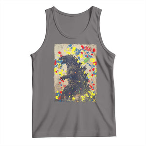 Funny Autism Awareness Japanese Giant Monster Tank Top Colorful Puzzles TS11 Deep Heather Print Your Wear