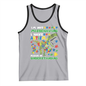 Funny Autism Awareness Dinosaur Tank Top I'm Not Misbehaving I Have Autism Please Be Understanding TS11 Athletic Heather Black Print Your Wear
