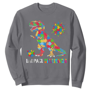 Funny Autism Awareness Embrace Differences Sweatshirt Puzzle Dinosaur TS11 Charcoal Print Your Wear