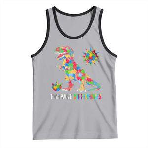 Funny Autism Awareness Embrace Differences Tank Top Puzzle Dinosaur TS11 Athletic Heather Black Print Your Wear