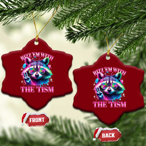 Funny Autism Awareness Racoon Ceramic Ornament Rizz Em With The Tism Meme Autistic TS11 Print Your Wear