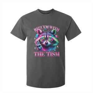 Funny Autism Awareness Racoon T Shirt For Kid Rizz Em With The Tism Meme Autistic TS11 Dark Heather Print Your Wear