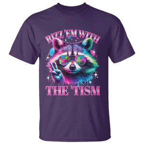 Funny Autism Awareness Racoon T Shirt Rizz Em With The Tism Meme Autistic TS11 Purple Print Your Wear