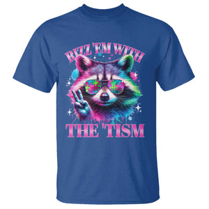 Funny Autism Awareness Racoon T Shirt Rizz Em With The Tism Meme Autistic TS11 Royal Blue Print Your Wear