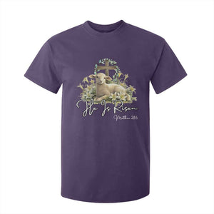 He Is Risen T Shirt For Kid Christian Religious Easter Day Bible Verse Sheep TS11 Purple Print Your Wear