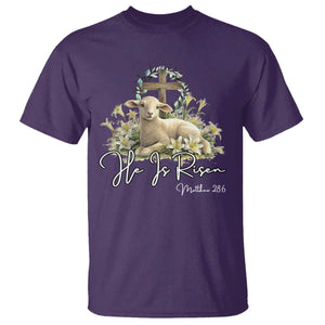 He Is Risen T Shirt Christian Religious Easter Day Bible Verse Sheep TS11 Purple Print Your Wear