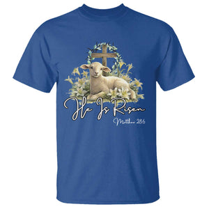 He Is Risen T Shirt Christian Religious Easter Day Bible Verse Sheep TS11 Royal Blue Print Your Wear