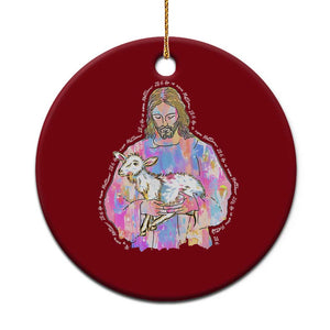 He Is Risen Ceramic Ornament Christian Religious Easter Day Bible Verse Sheep Glitter Print TS11 1pc Red Print Your Wear