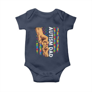 Autism Dad Awareness American Flag Fist Bump Baby Onesie TS11 Navy Print Your Wear