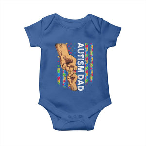 Autism Dad Awareness American Flag Fist Bump Baby Onesie TS11 Royal Blue Print Your Wear