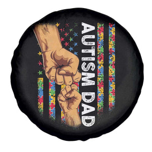 Autism Dad Awareness American Flag Fist Bump Spare Tire Cover TS11 Print Your Wear