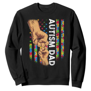 Autism Dad Awareness American Flag Fist Bump Sweatshirt TS11 Black Print Your Wear