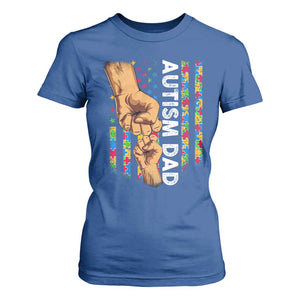 Autism Dad Awareness American Flag Fist Bump T Shirt For Women TS11 Royal Blue Print Your Wear