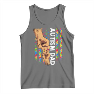 Autism Dad Awareness American Flag Fist Bump Tank Top TS11 Black Heather Print Your Wear