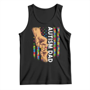 Autism Dad Awareness American Flag Fist Bump Tank Top TS11 Black Print Your Wear