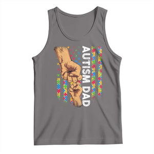 Autism Dad Awareness American Flag Fist Bump Tank Top TS11 Deep Heather Print Your Wear