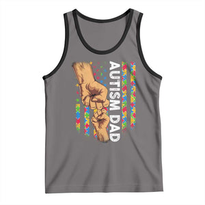 Autism Dad Awareness American Flag Fist Bump Tank Top TS11 Deep Heather Black Print Your Wear