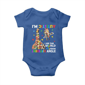 Funny I'm Autistic I See The World Form Different Angle Baby Onesie Puzzle Giraffe TS11 Royal Blue Print Your Wear