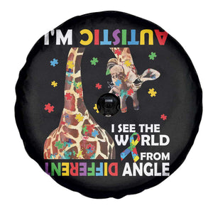 Funny I'm Autistic I See The World Form Different Angle Spare Tire Cover Puzzle Giraffe TS11 Print Your Wear