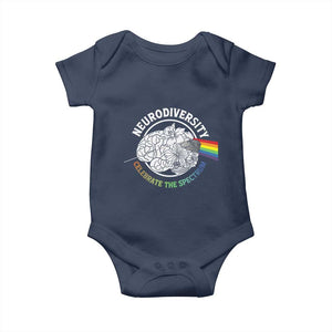 Neurodiversity Celebrate The Spectrum Baby Onesie Brain Autism Awareness ASD ADHD TS11 Navy Print Your Wear