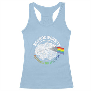 Neurodiversity Celebrate The Spectrum Racerback Tank Top Brain Autism Awareness ASD ADHD TS11 Light Blue Print Your Wear