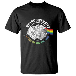 Neurodiversity Celebrate The Spectrum T Shirt Brain Autism Awareness ASD ADHD TS11 Black Print Your Wear