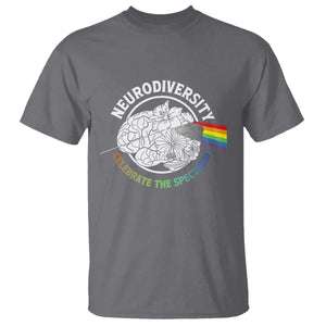 Neurodiversity Celebrate The Spectrum T Shirt Brain Autism Awareness ASD ADHD TS11 Charcoal Print Your Wear