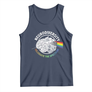 Neurodiversity Celebrate The Spectrum Tank Top Brain Autism Awareness ASD ADHD TS11 Navy Print Your Wear