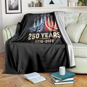 250 Years American 1776 2026 Throw Blanket USA 250th Anniversary 4th of July US Flag Jets TS11 Print Your Wear
