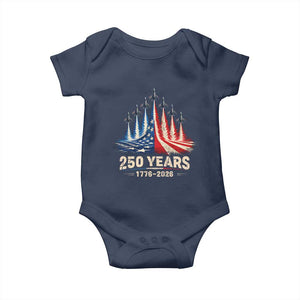 250 Years American 1776 2026 Baby Onesie USA 250th Anniversary 4th of July US Flag Jets TS11 Navy Print Your Wear