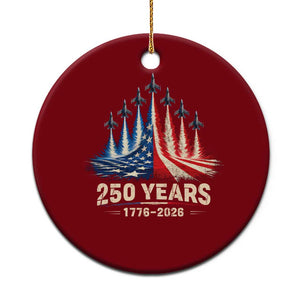 250 Years American 1776 2026 Ceramic Ornament USA 250th Anniversary 4th of July US Flag Jets TS11 1pc Red Print Your Wear